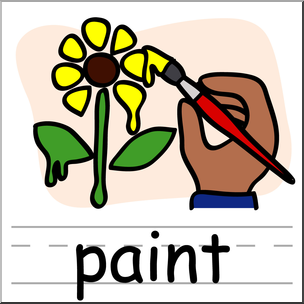 Clip Art: Basic Words: Paint Color Labeled