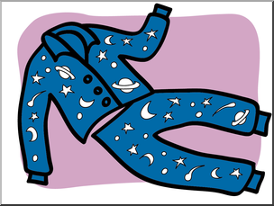 Clip Art: Basic Words: Pajamas Color Unlabeled