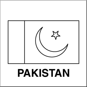 Clip Art: Flags: Pakistan B&W