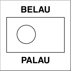 Clip Art: Flags: Palau B&W