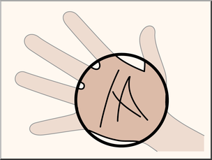 Clip Art: Parts of the Body: Palm Color Unlabeled