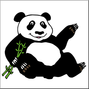 Clip Art: Cartoon Panda Color