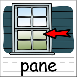 Clip Art: Basic Words: Pane Color Labeled
