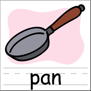 Clip Art: Basic Words: Pan Color Labeled