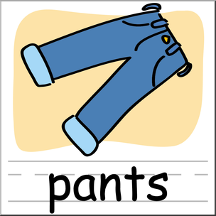 Clip Art: Basic Words: Pants Color Labeled