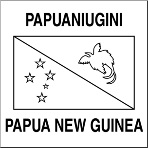Clip Art: Flags: Papua New Guinea B&W