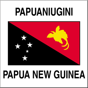 Clip Art: Flags: Papua New Guinea Color