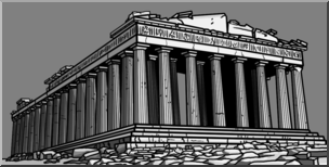 Clip Art: Parthenon Grayscale