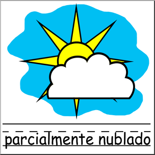 Clip Art: Weather Icons Spanish: Parcialmente Nublado Color