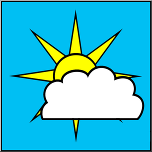 Clip Art: Weather Icons: Partly Cloudy Color Unlabeled