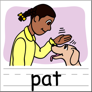 Clip Art: Basic Words: Pat Color Labeled