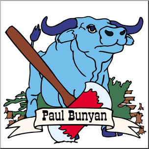Clip Art: US Folklore: Paul Bunyan Color 2