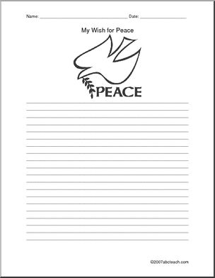 My wish for peace (elem/upper elem) Writing Prompt