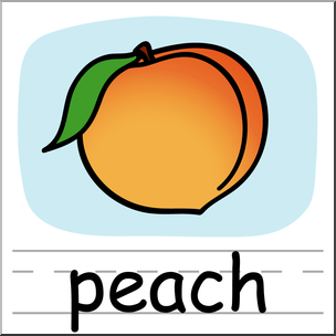 Clip Art: Basic Words: Peach Color Labeled