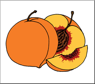 Clip Art: Fruit: Realistic Peaches Color 1
