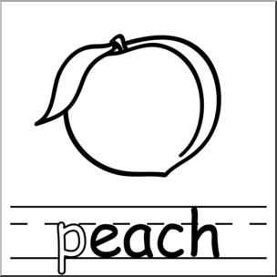 Clip Art: Basic Words: -each Phonics: Peach B&W