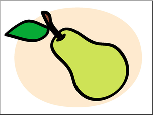 Clip Art: Basic Words: Pear Color Unlabeled