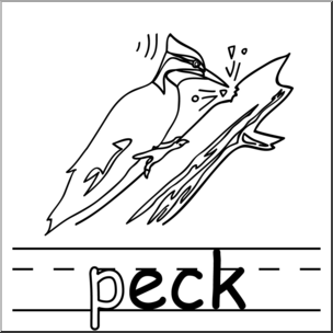 Clip Art: Basic Words: -eck Phonics: Peck B&W