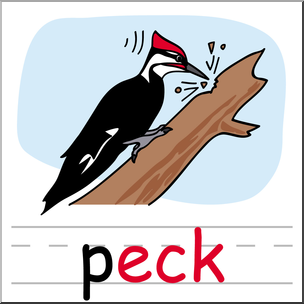 Clip Art: Basic Words: -eck Phonics: Peck Color