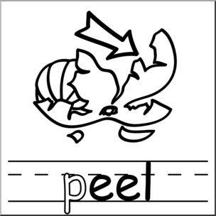 Clip Art: Basic Words: -eel Phonics: Peel B&W