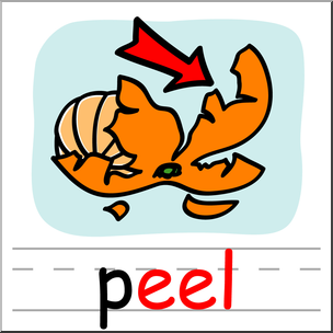 Clip Art: Basic Words: -eel Phonics: Peel Color