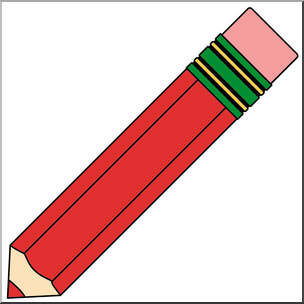 Clip Art: Pencil 01 Red Color