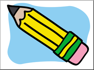 Clip Art: Basic Words: Pencil Color Unlabeled