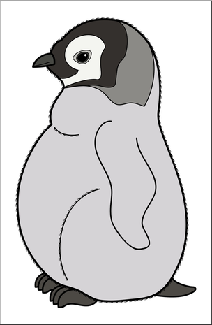 Clip Art: Baby Animals: Penguin Chick Color 1