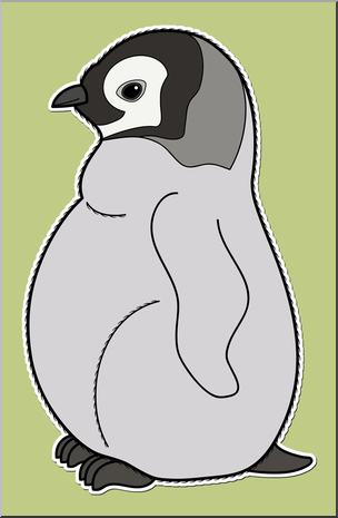 Clip Art: Baby Animals: Penguin Chick Color 2