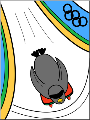 Clip Art: Cartoon Olympics: Penguin Skeleton Color