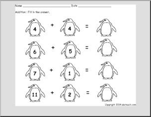 Math: Penguin Unit – Addition and Subtraction