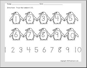 Math: Penguin Unit – Counting with Numbers 1-10