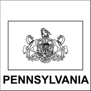 Clip Art: Flags: Pennsylvania B&W