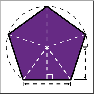 Clip Art: Shapes: Pentagon Geometry Color