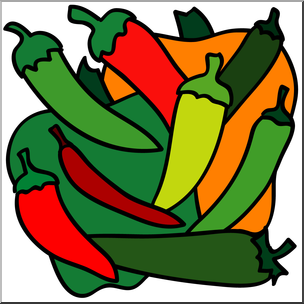 Clip Art: Fruit: Peppers Color