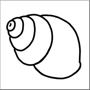 Clip Art: Seashells: Periwinkle Shell B&W