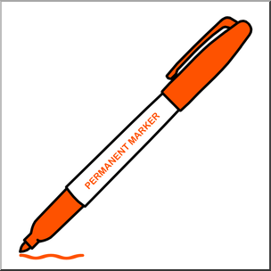 Clip Art: Permanent Marker Orange Color