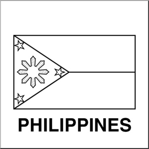 Clip Art: Flags: Philippines B&W