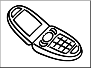 Clip Art: Basic Words: Phone B&W Unlabeled
