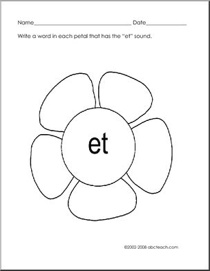 “et” Words (flower theme) Phonics