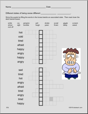Word Puzzle: Physical Reactions (ESL)
