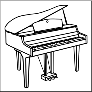 Clip Art: Piano B&W