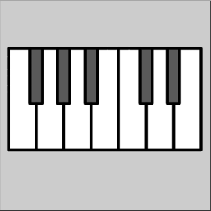 Clip Art: Piano Keys Grayscale