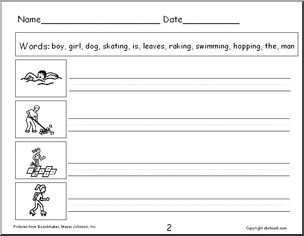 Easy Writing Sentences (with pictures) 1
