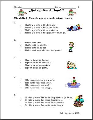Spanish: Frases y dibujos (2)