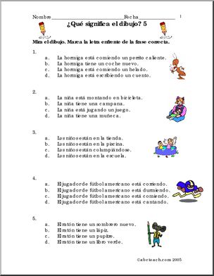 Spanish: Frases y dibujos (5)