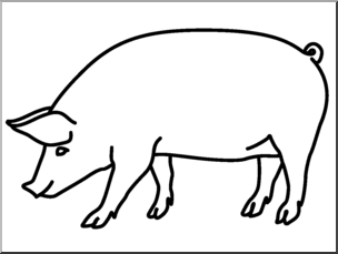 Clip Art: Pig B&W