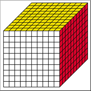 Clip Art: Place Value Blocks Color 1000