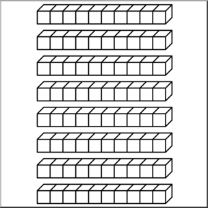 Clip Art: Place Value Blocks 2 B&W