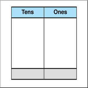 Clip Art: Place Value Chart: Tens 1 Color 1